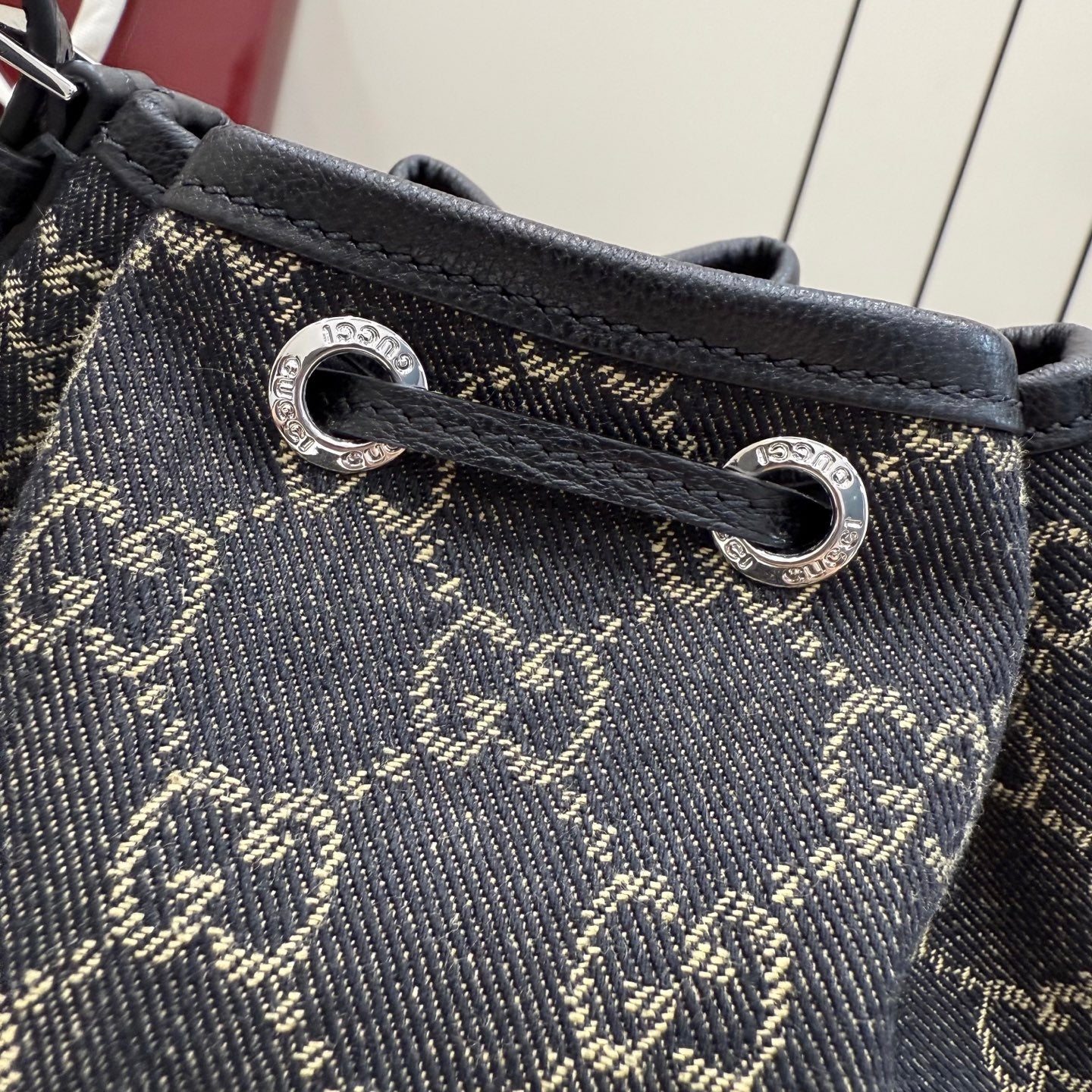 Gucci Black Nylon Drawstring Bag