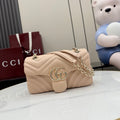 Gucci GG Marmont Pink Lambskin Leather Chain-Detail Double G Handbag
