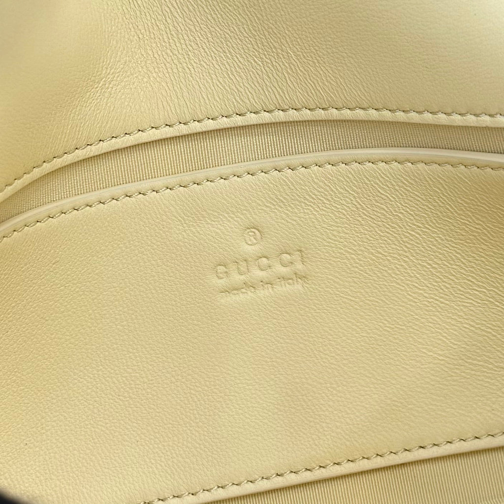 Gucci GG Marmont Yellow Lambskin Leather Chain-Detail Double G Handbag