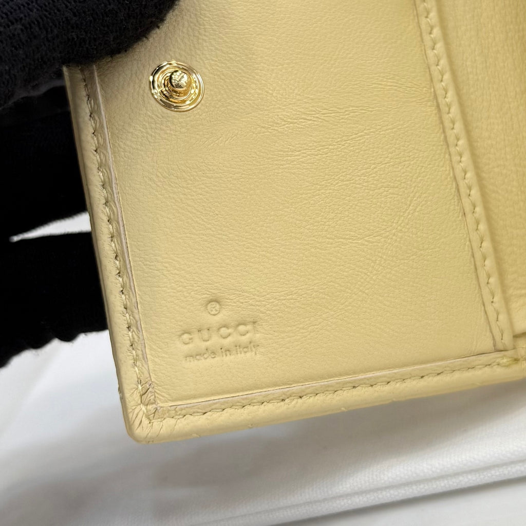 Gucci GG Marmont Yellow Leather Double G Quilted Card Holder