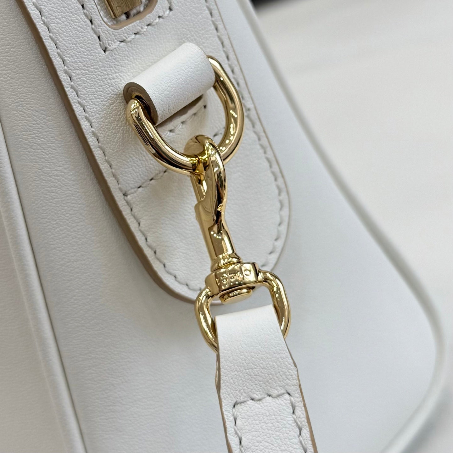 Gucci Black Leather Horsebit Striped Handbag