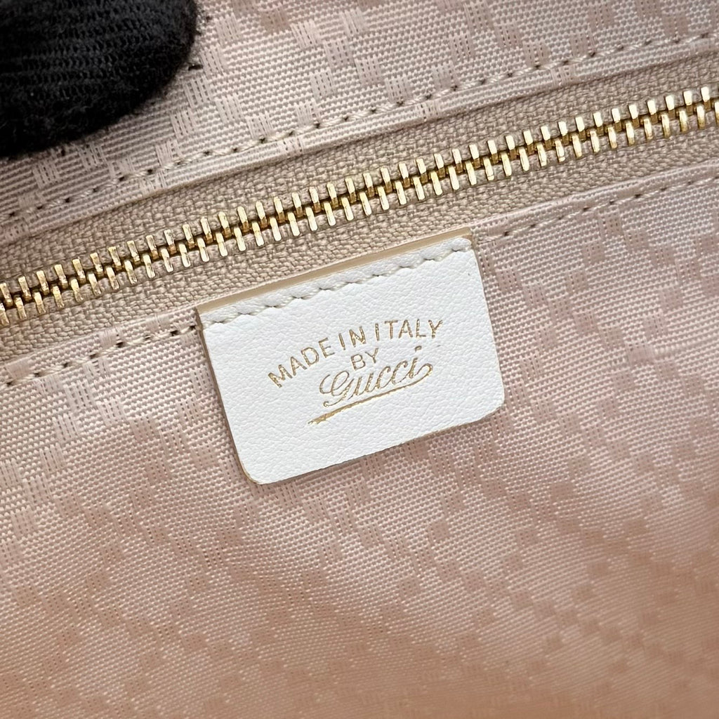 Gucci Black Leather Horsebit Striped Handbag