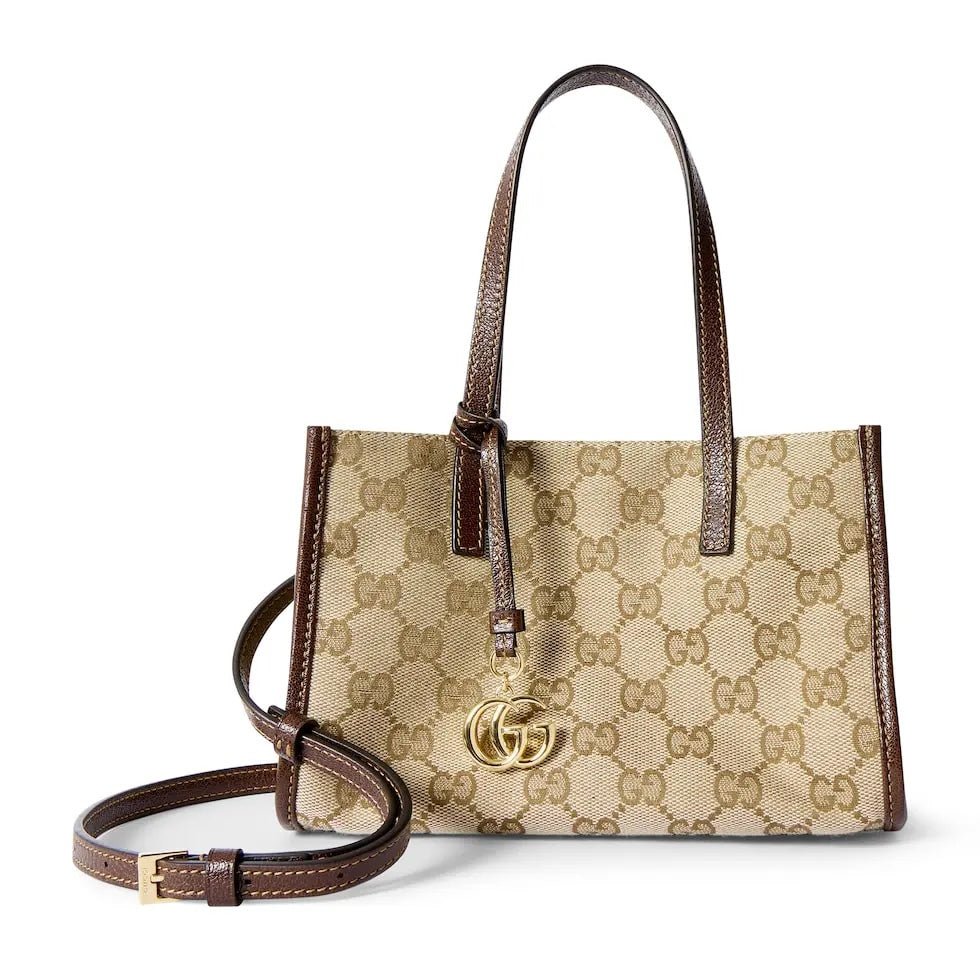 Gucci Brown Leather Lock-Detail Lock Tote Bag