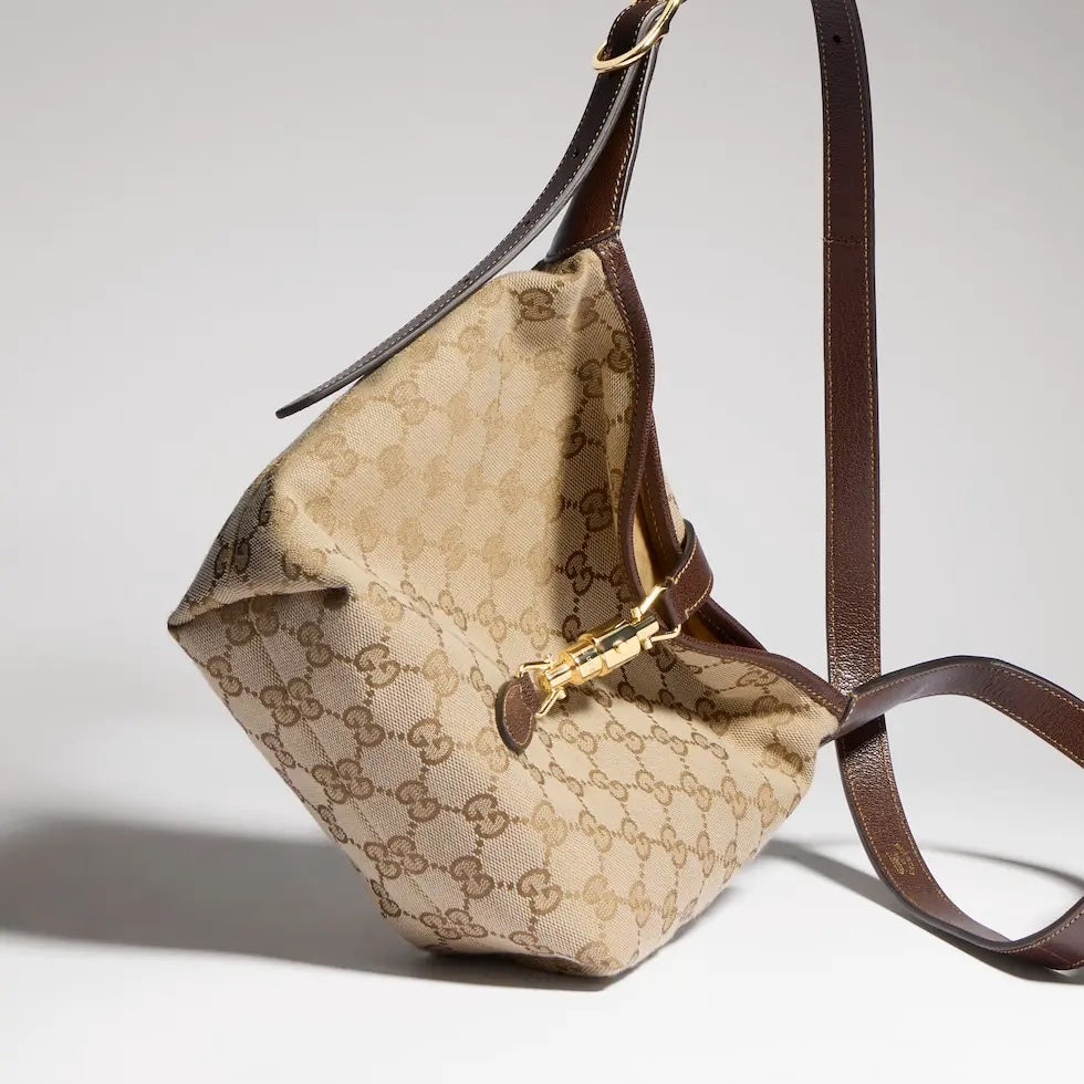 Gucci Brown Leather Lock-Detail Lock Quilted Tote Bag