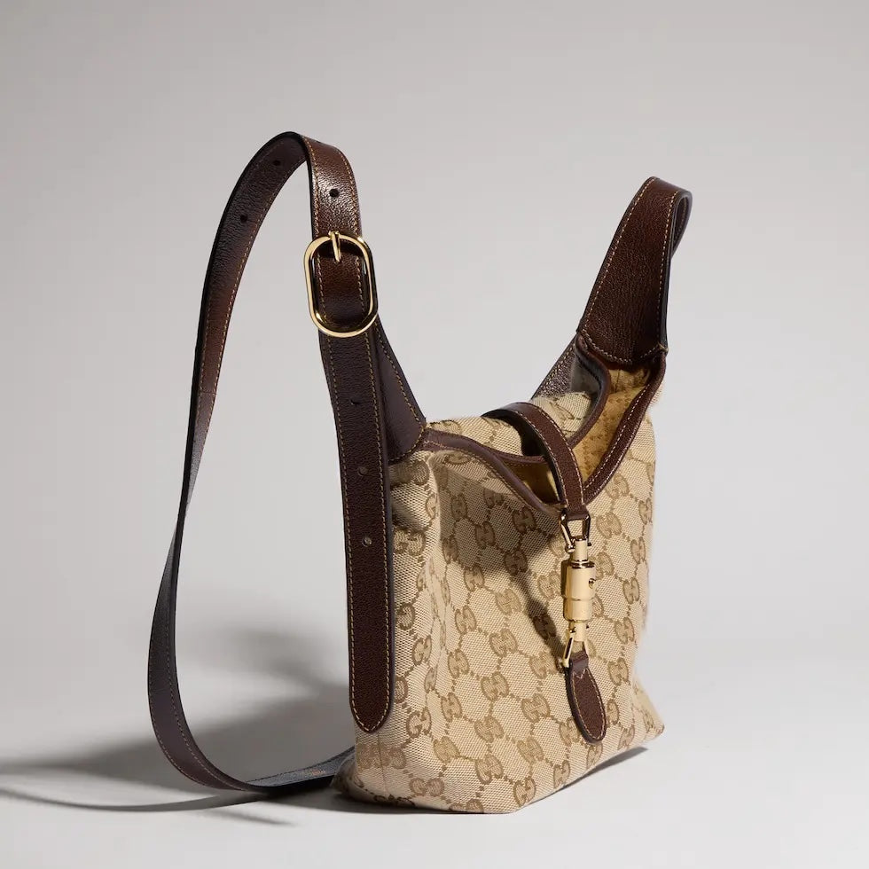 Gucci Brown Leather Lock-Detail Lock Quilted Tote Bag