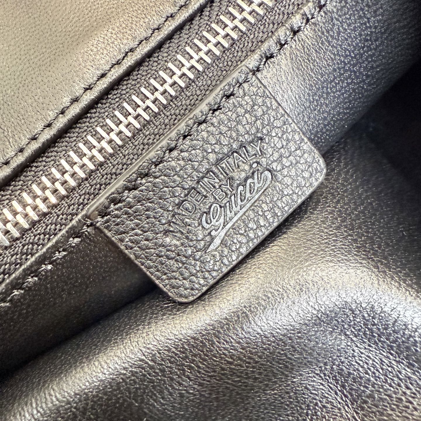Gucci Black Leather Lock-Detail Lock Handbag