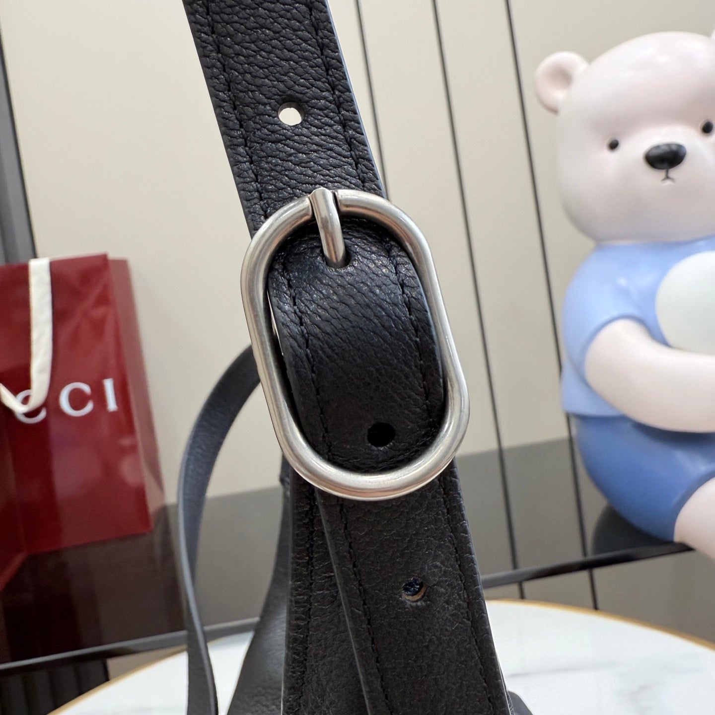 Gucci Black Leather Lock-Detail Lock Handbag