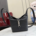 Gucci Black Leather Lock-Detail Lock Handbag