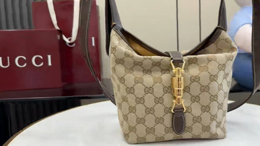 Gucci Black Leather Lock-Detail Lock Handbag