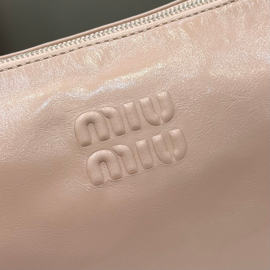 Miu Miu White Leather Butterfly-Motif Bow Butterfly Handbag