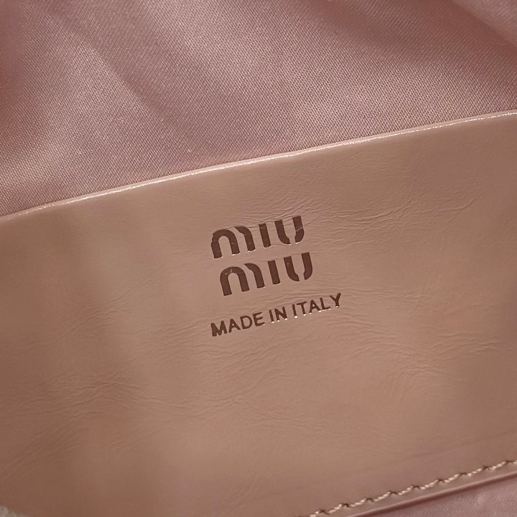 Miu Miu White Leather Butterfly-Motif Bow Butterfly Handbag