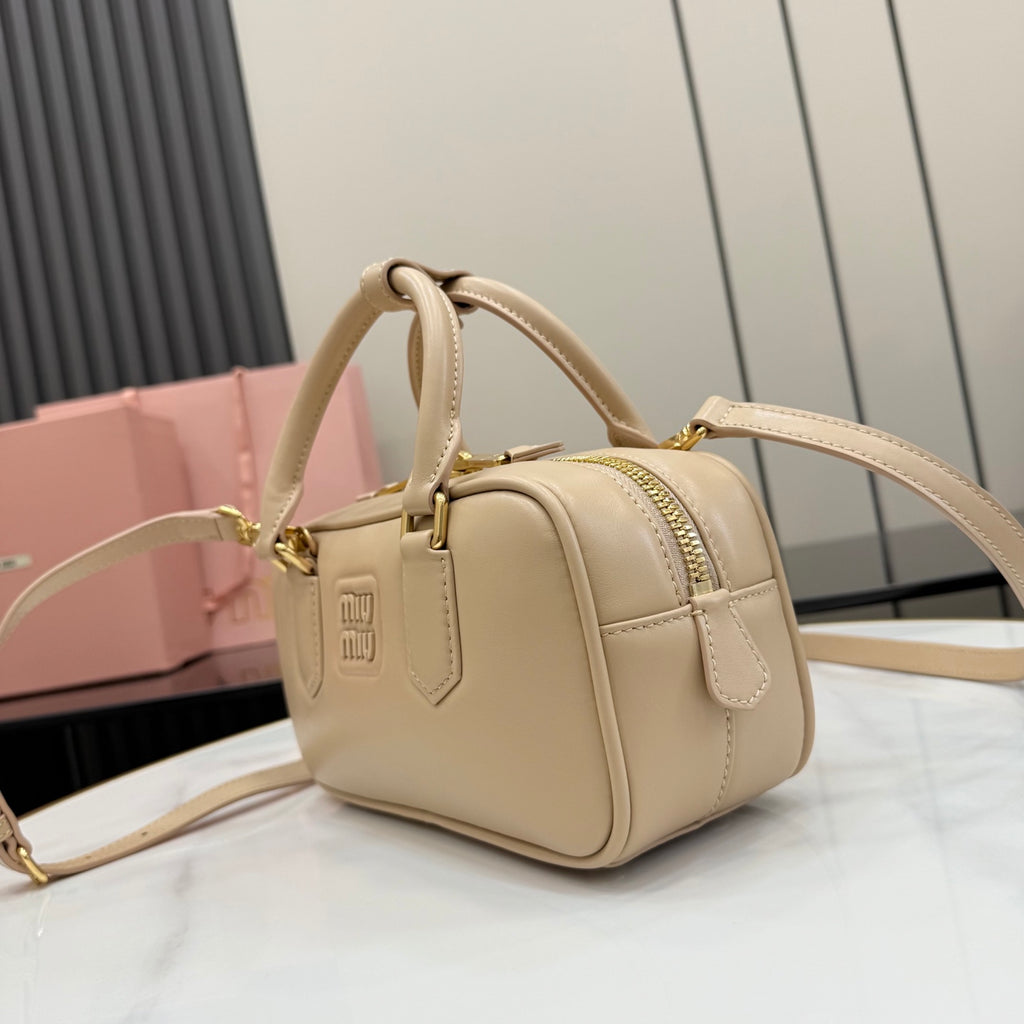 Miu Miu Pink Leather Letter-Motif Crossbody Bag
