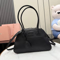 Gucci Black Linen Letter-Motif Vintage-Finish Bag