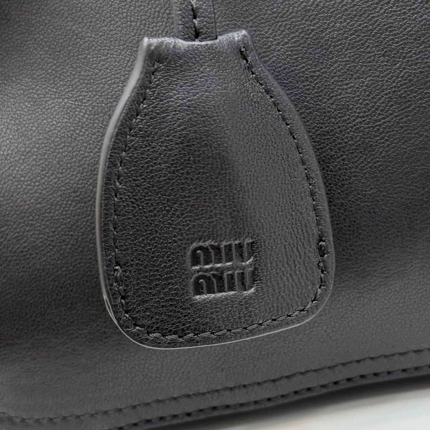 Gucci Black Linen Letter-Motif Vintage-Finish Bag