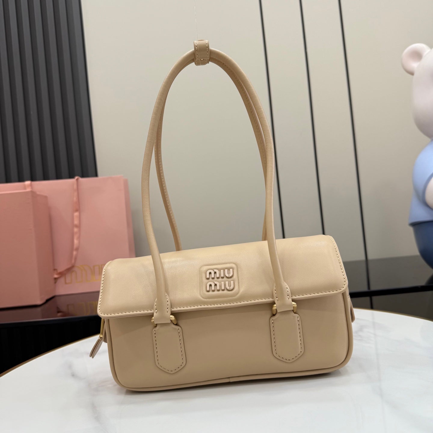 Miu Miu Brown Leather Backpack