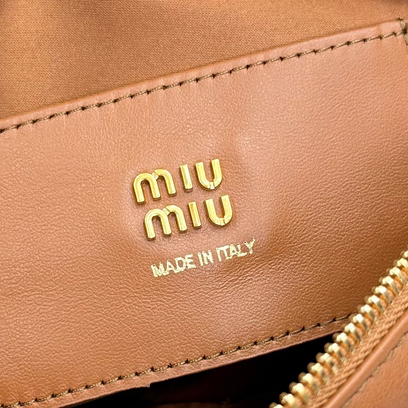 Miu Miu Brown Leather Backpack