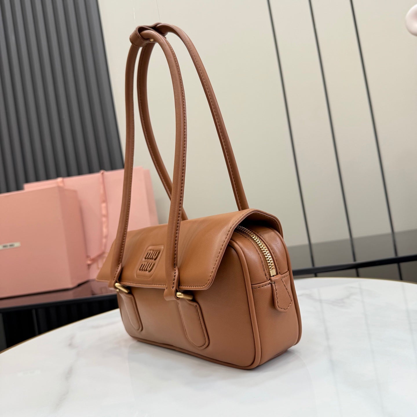 Miu Miu Brown Leather Backpack