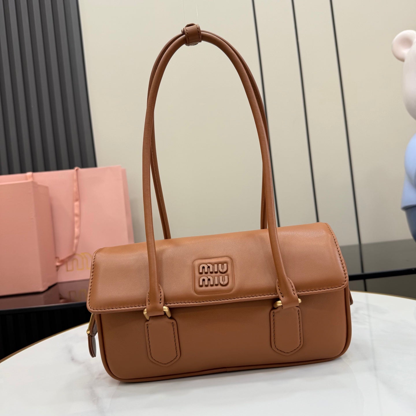 Miu Miu Brown Leather Backpack