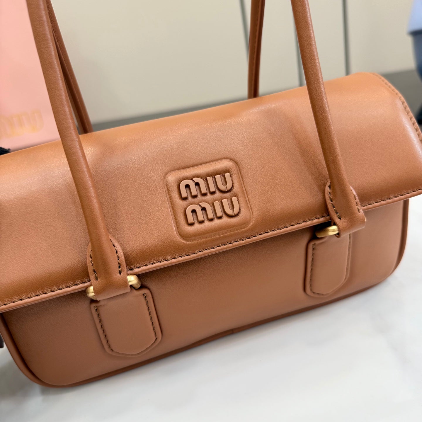 Miu Miu Brown Leather Backpack