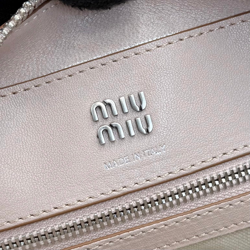 Linen Letter-Motif Vintage-Finish Bag