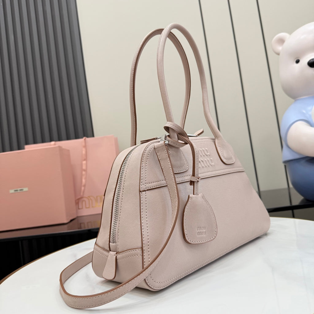 Linen Letter-Motif Vintage-Finish Bag