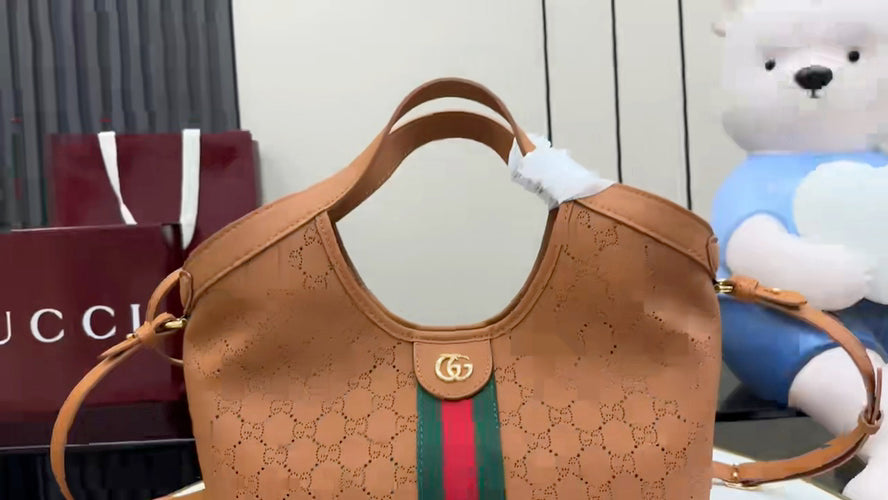 Gucci Jackie 1961 Black Leather Lock-Detail Lock Tote Bag