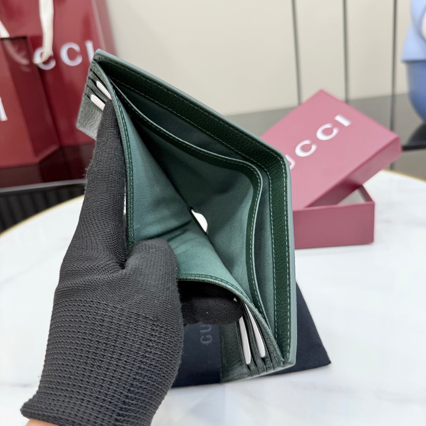 Gucci Green Leather Wallet