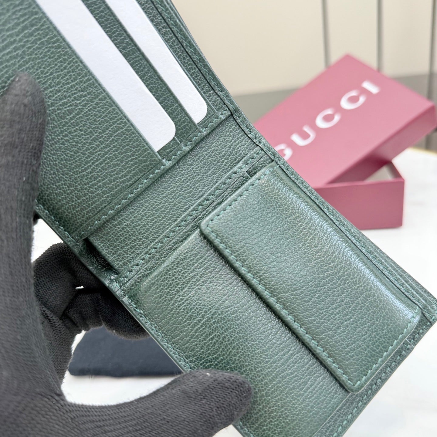 Gucci Green Lambskin Leather Handbag