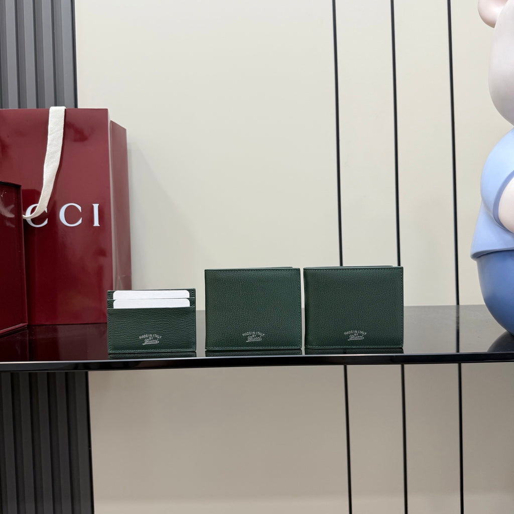 Gucci Green Leather Card Holder