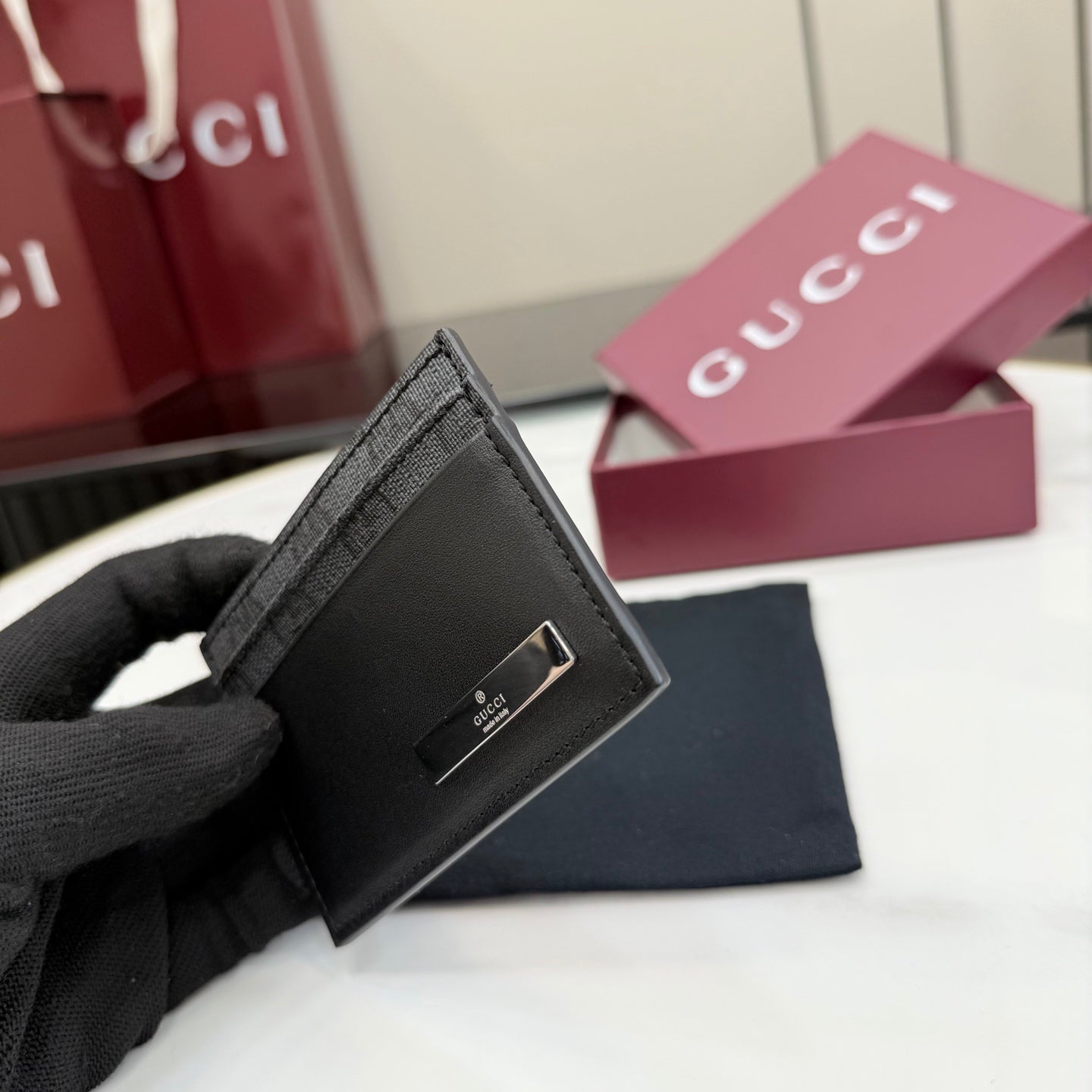 Gucci Black Leather Clutch