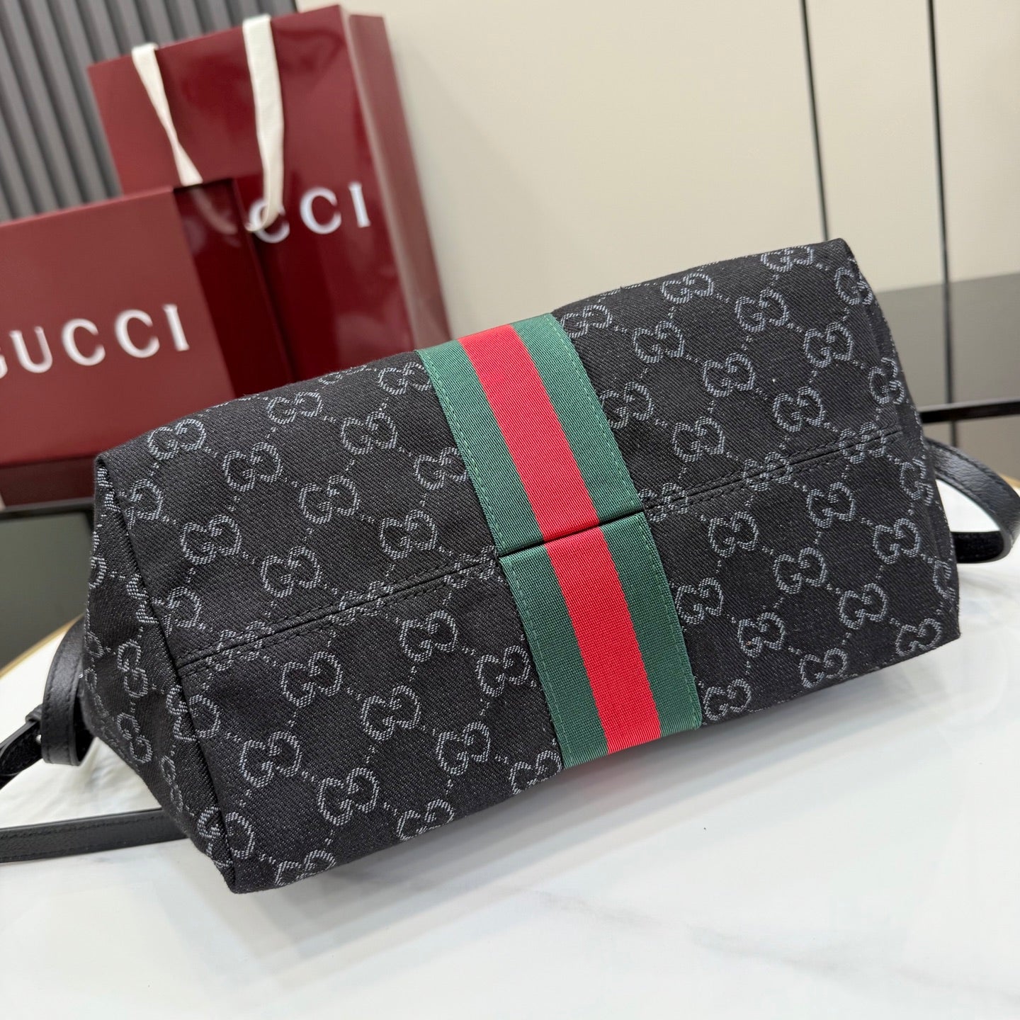 Gucci Light Blue Nylon Double G Tote Bag