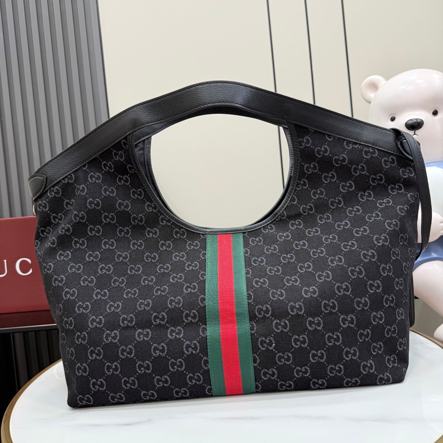 Gucci Black Nylon Double G Quilted Handbag