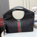 Gucci Black Nylon Double G Quilted Handbag