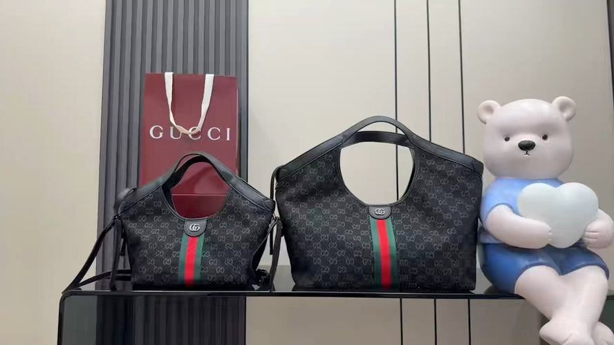Gucci Black Leather Tote Bag