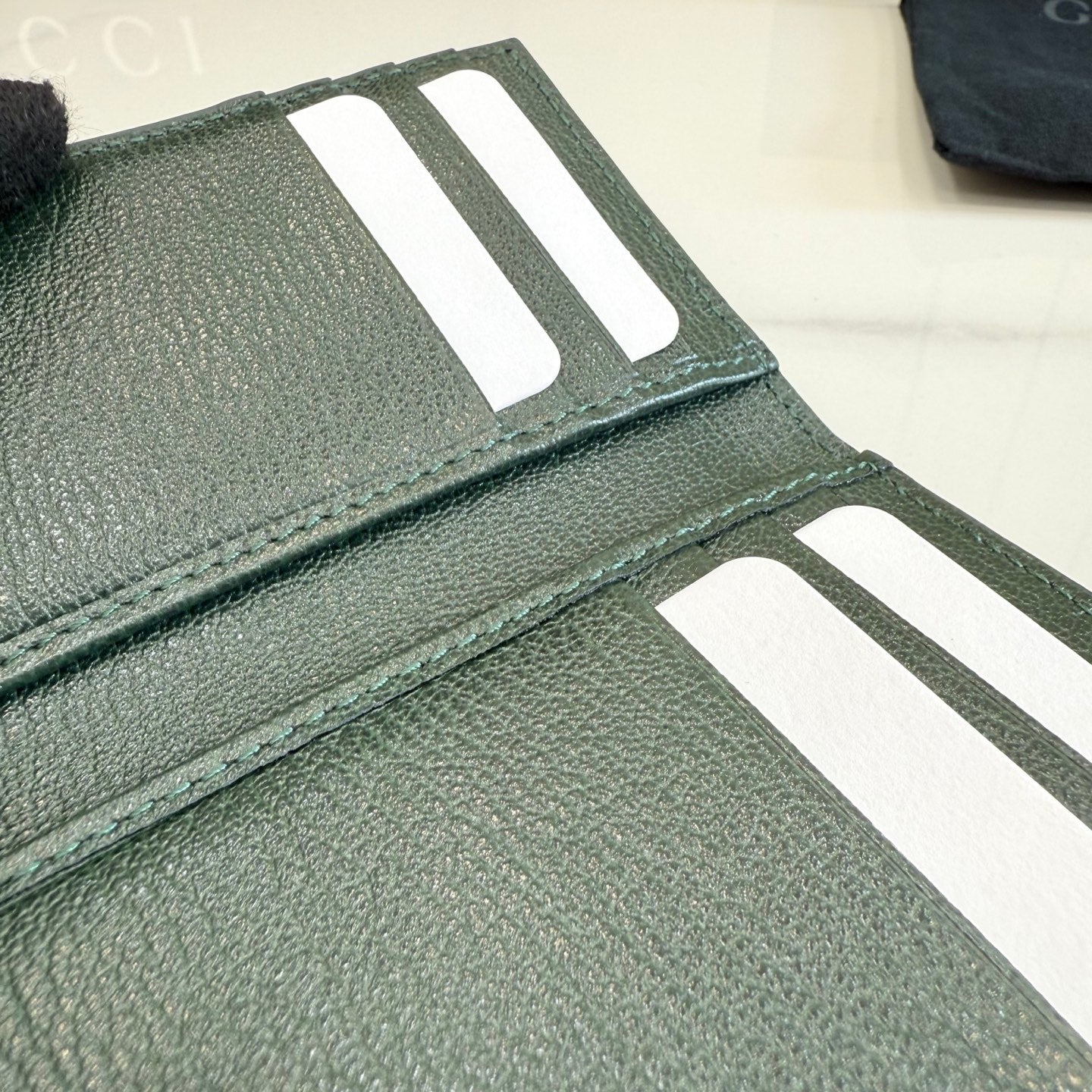 Gucci Green Leather Card Holder