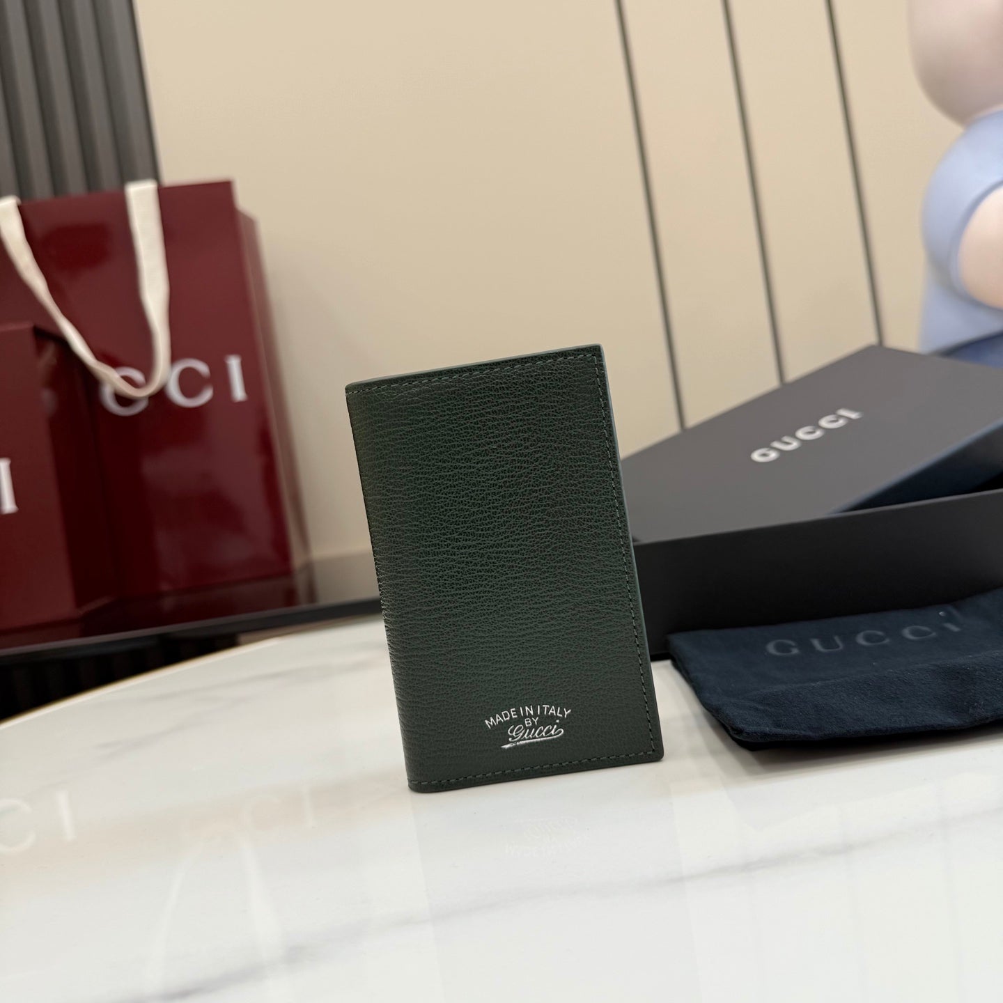 Gucci Green Leather Card Holder