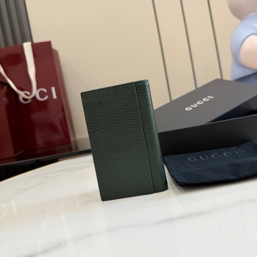 Gucci Green Leather Card Holder