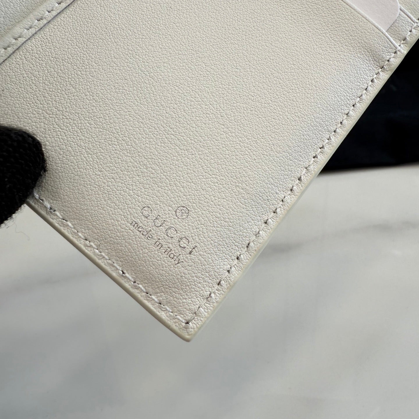 Gucci White Leather Openwork Clutch