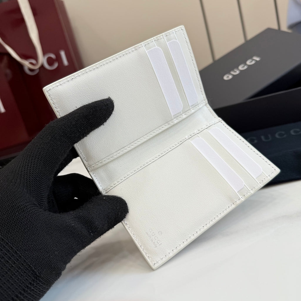 Gucci White Leather Openwork Clutch