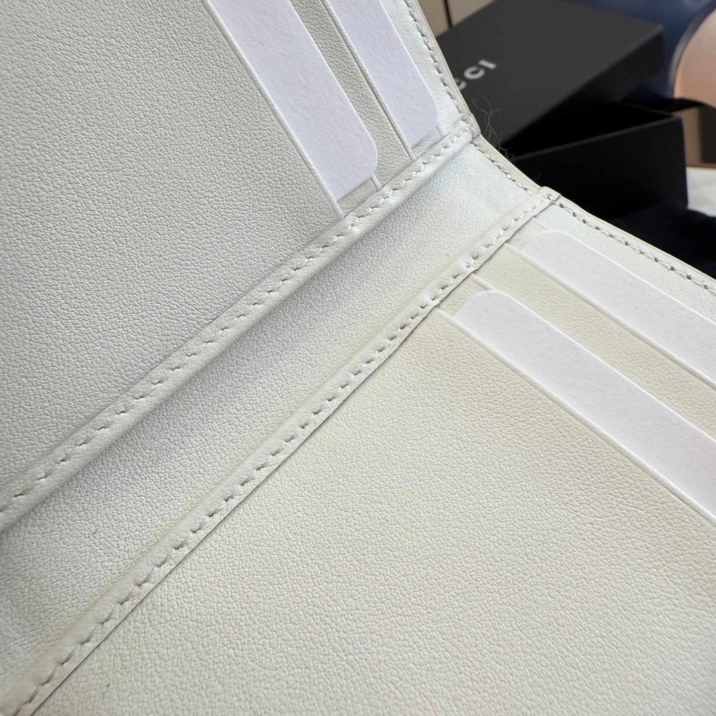Gucci White Leather Openwork Clutch