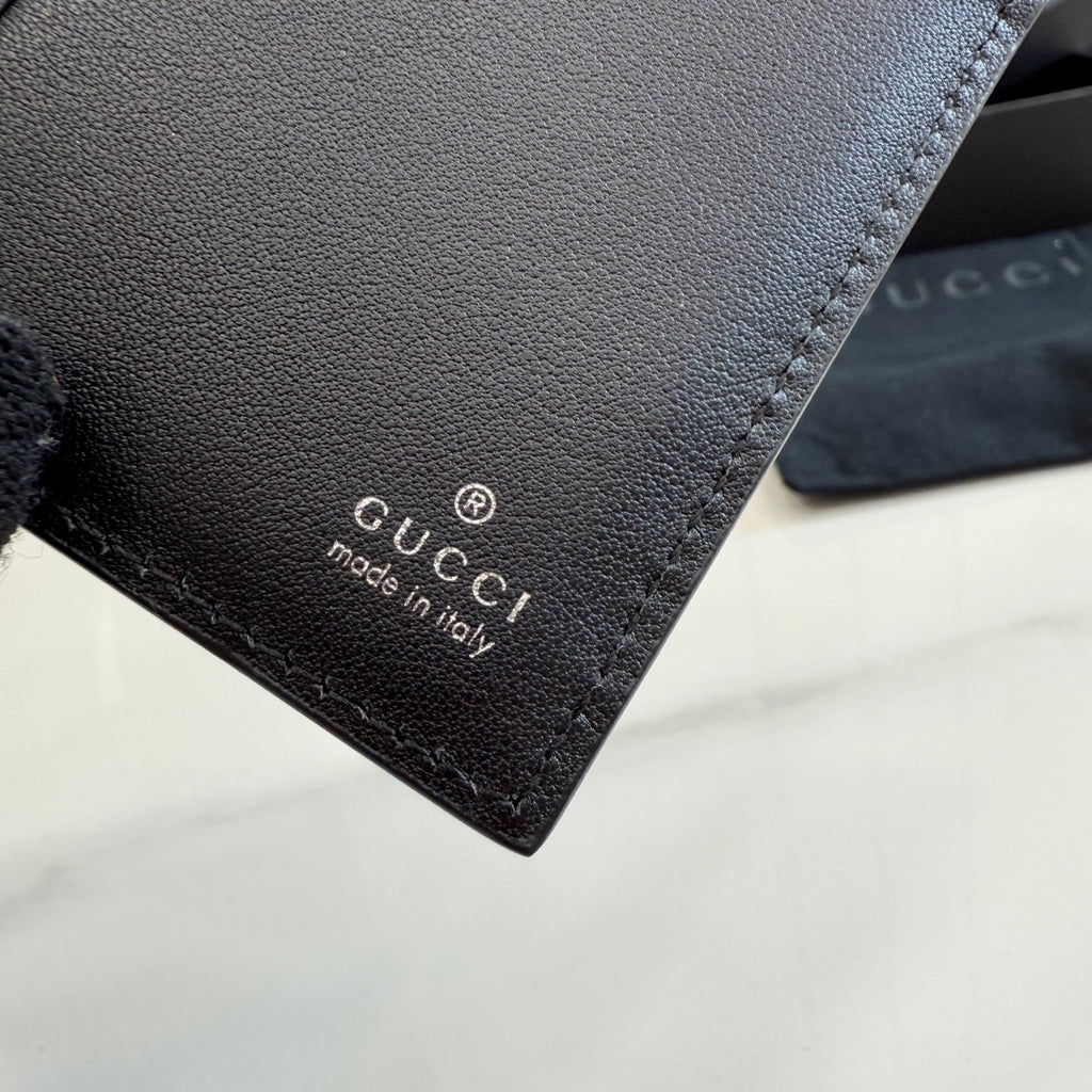 Gucci Black Leather Openwork Card Holder