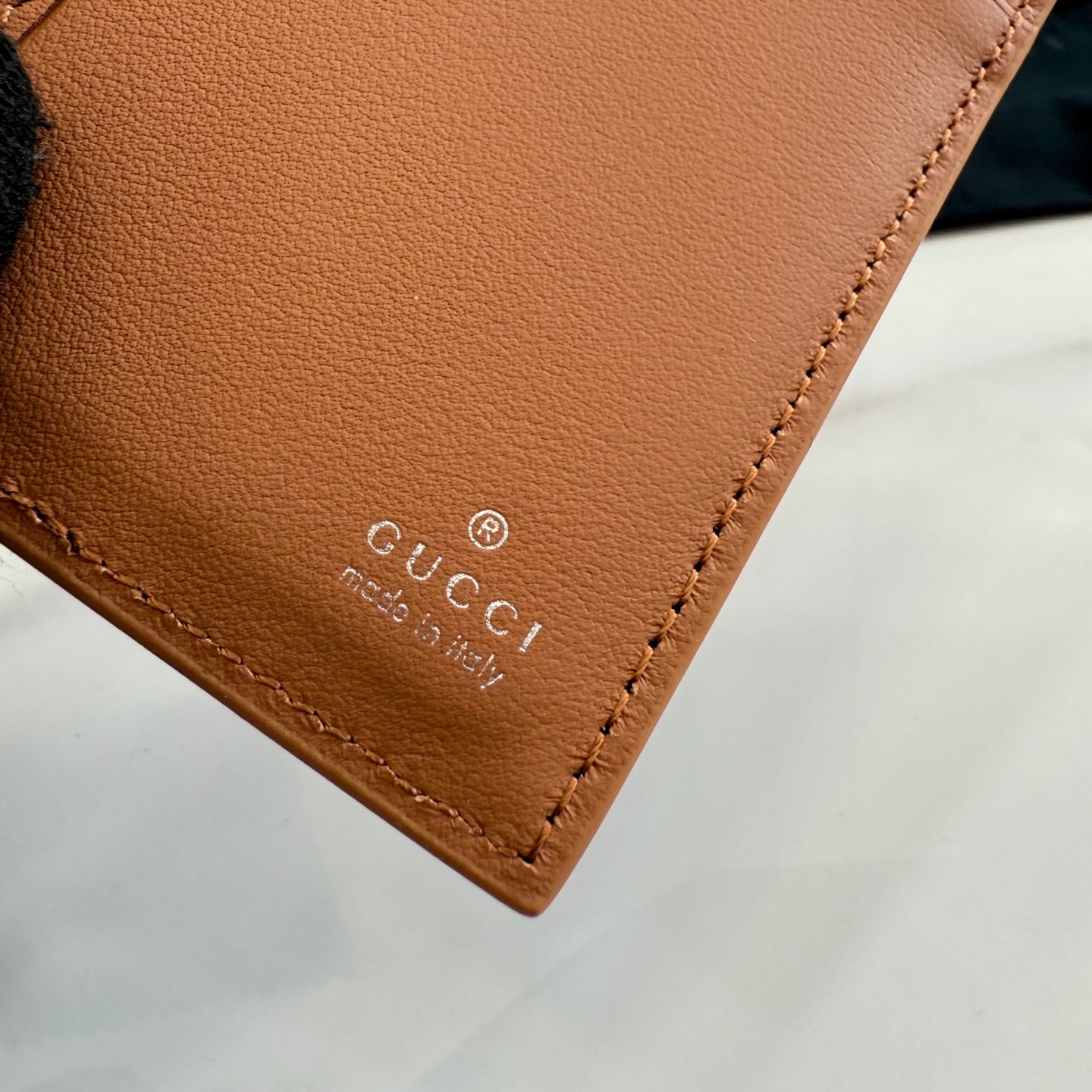 Gucci Brown Leather Openwork Card Holder
