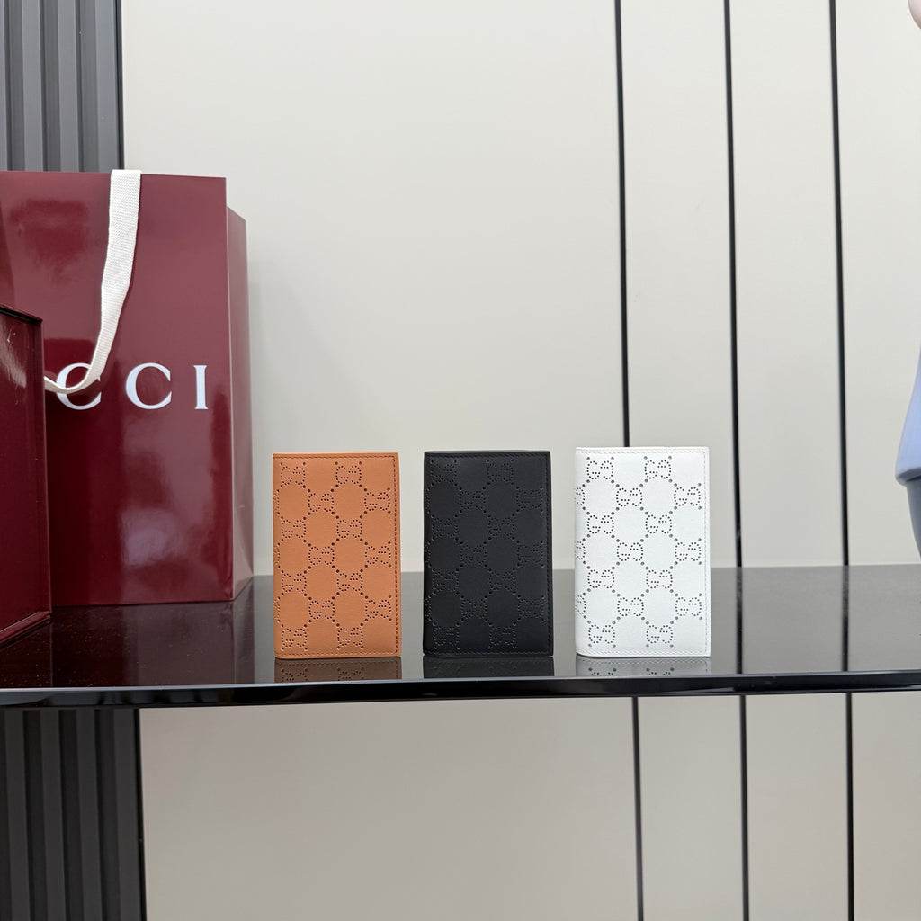 Gucci Brown Leather Openwork Card Holder