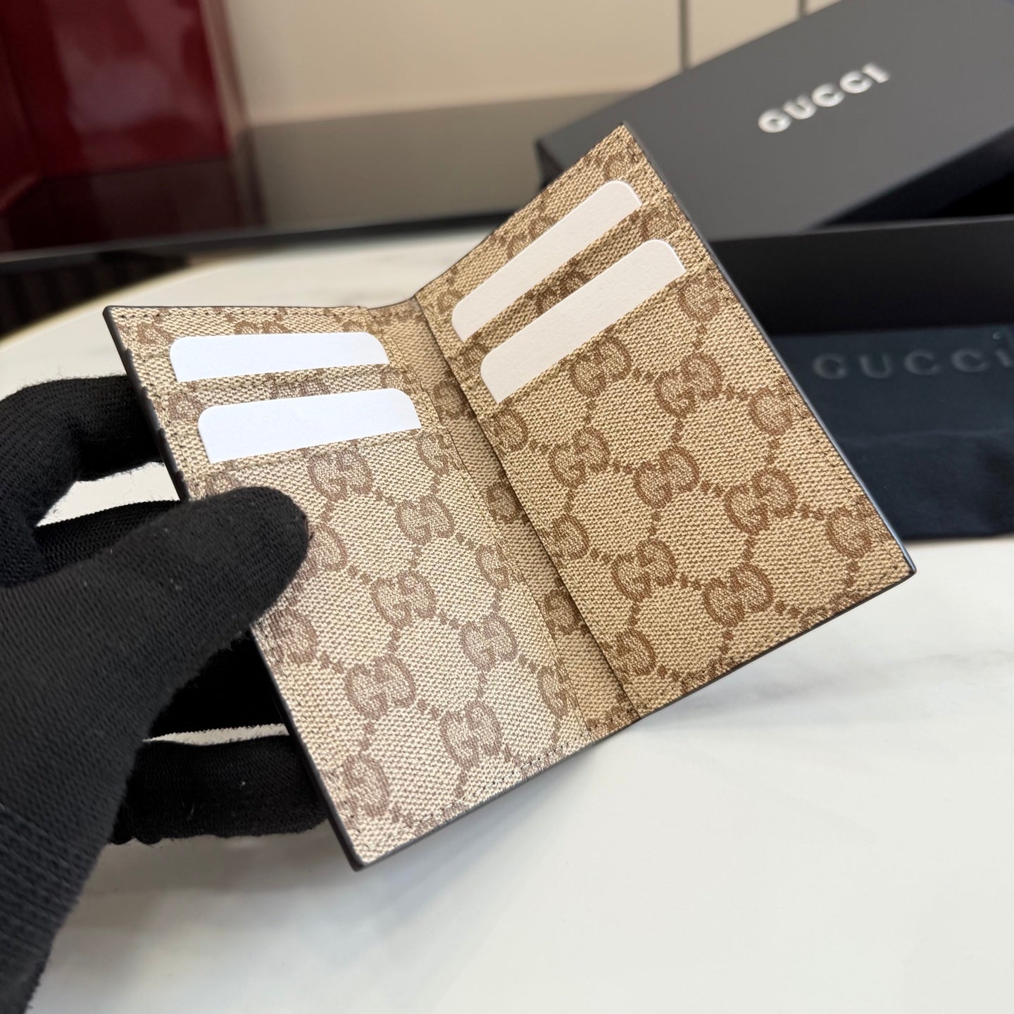 Gucci Brown Leather Card Holder