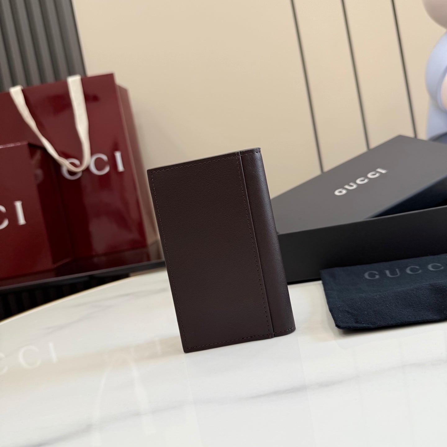 Gucci Brown Leather Card Holder