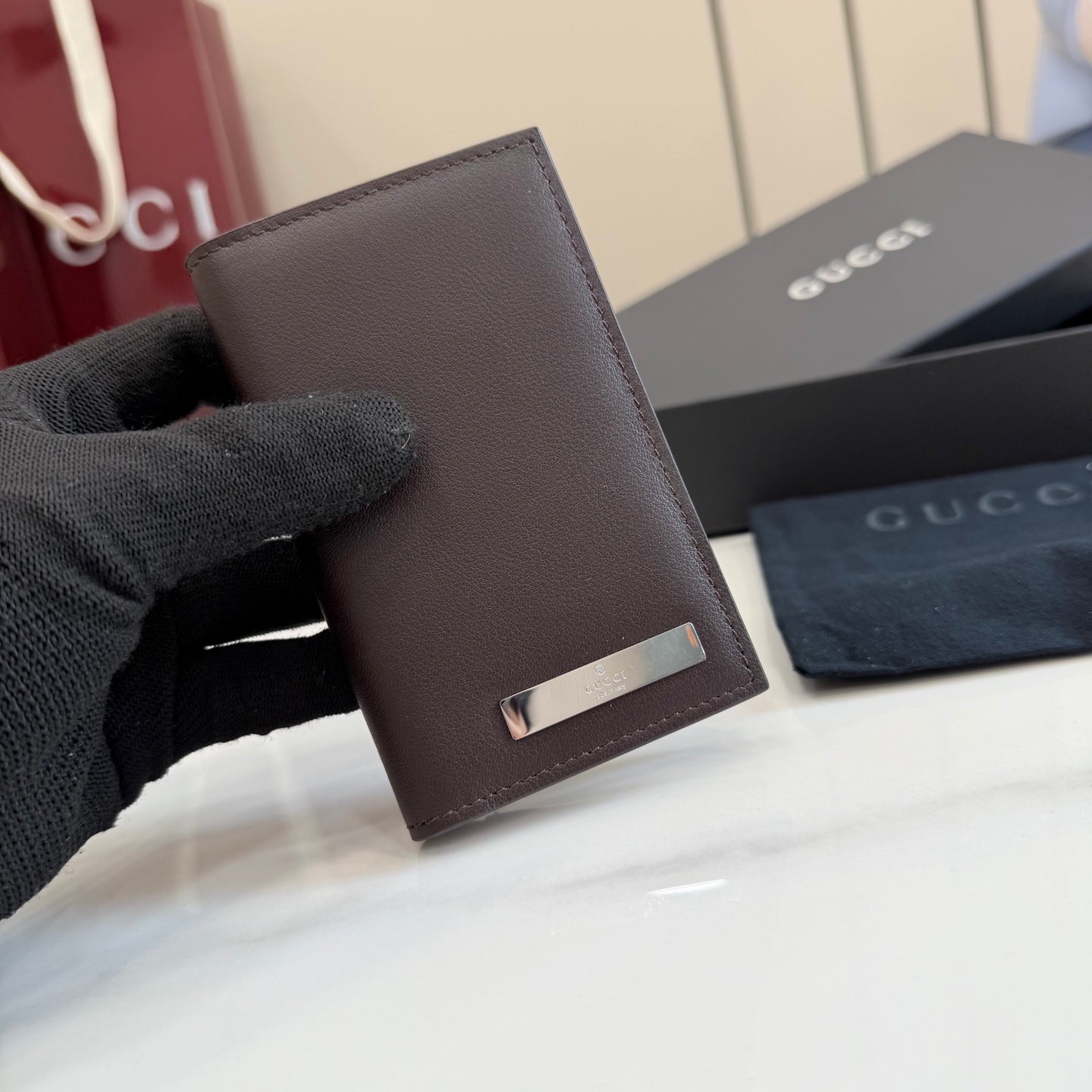 Gucci Brown Leather Card Holder