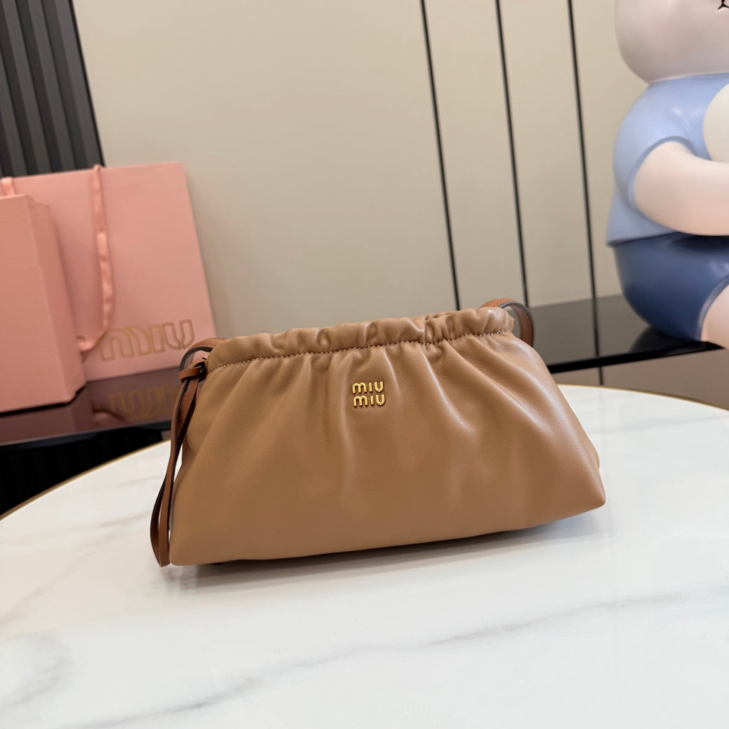 Miu Miu Leather Butterfly-Motif Bow Butterfly Shoulder Bag
