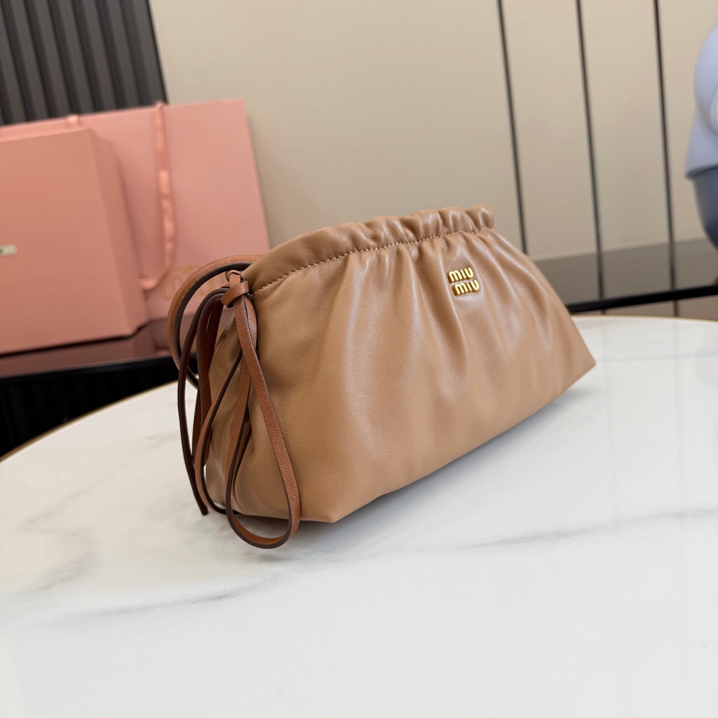 Miu Miu Leather Butterfly-Motif Bow Butterfly Shoulder Bag