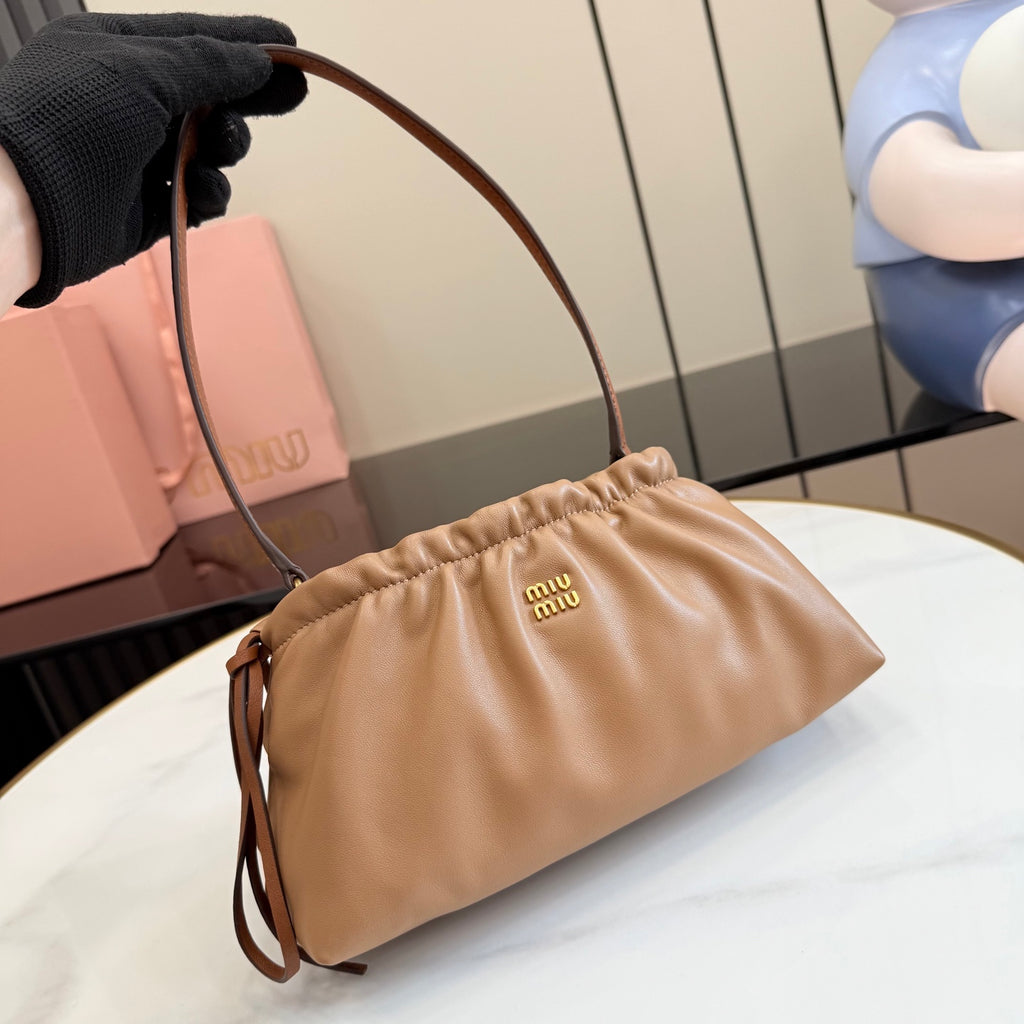Miu Miu Leather Butterfly-Motif Bow Butterfly Shoulder Bag
