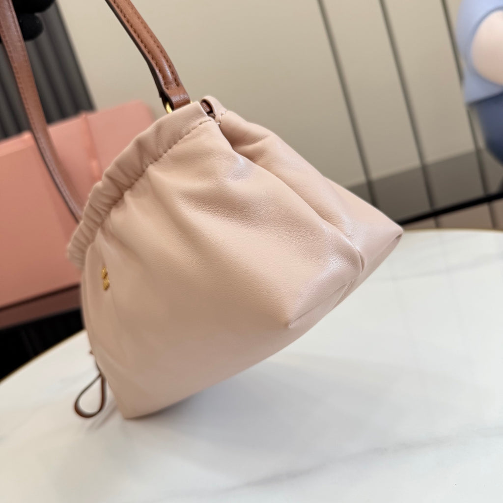 Miu Miu Pink Leather Butterfly-Motif Bow Butterfly Shoulder Bag